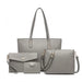 LG6931 - Miss Lulu 4 Piece Handbag Set - Grey - Nexellus