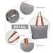 LH2240 - Miss Lulu Casual Waterproof Shopping Tote Bag - Grey - Nexellus