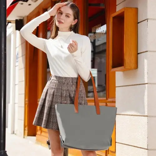 Miss lulu casual waterproof shopping tote bag - grey