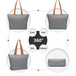 LH2240 - Miss Lulu Casual Waterproof Shopping Tote Bag - Grey - Nexellus