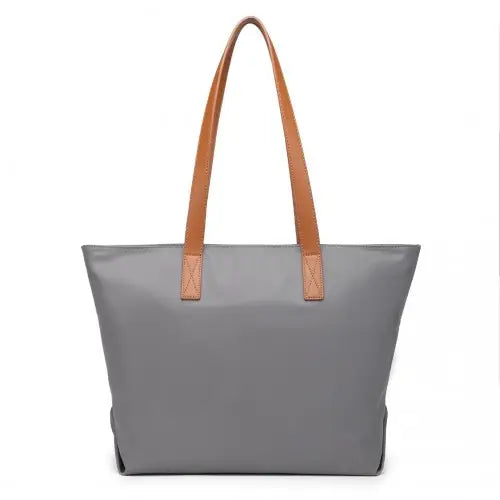 LH2240 - Miss Lulu Casual Waterproof Shopping Tote Bag - Grey - Nexellus