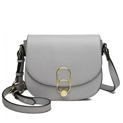 LZ1831 - MISS LULU CROSS BODY SADDLE BAG - GREY - Nexellus