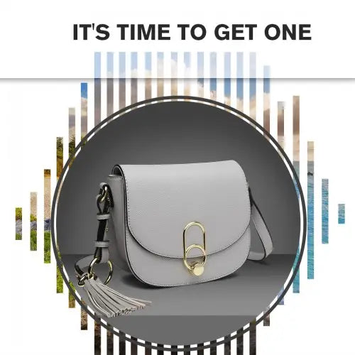 LZ1831 - MISS LULU CROSS BODY SADDLE BAG - GREY - Nexellus