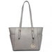 LM1642-1 - Miss Lulu Faux Leather Adjustable Handle Tote Bag - Grey - Nexellus