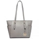 LM1642-1 - Miss Lulu Faux Leather Adjustable Handle Tote Bag - Grey - Nexellus