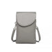 LB2140 - Miss Lulu Touch Screen Genuine Leather Small Crossbody Bag - Grey - Nexellus