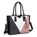 LG6632 - Miss Lulu Leather Look V-Shape Multicolour Tote Bag - Nude - Nexellus