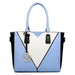 LG1641 - Miss Lulu Leather Look V-Shape Shoulder Handbag - Blue - Nexellus