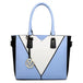 LG1641 - Miss Lulu Leather Look V-Shape Shoulder Handbag - Blue - Nexellus