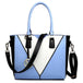 LG1641 - Miss Lulu Leather Look V-Shape Shoulder Handbag - Blue - Nexellus