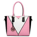 LG1641 - Miss Lulu Leather Look V-Shape Shoulder Handbag - Pink - Nexellus