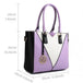 LG1641 - Miss Lulu Leather Look V-Shape Shoulder Handbag - Purple - Nexellus