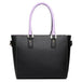 LG1641 - Miss Lulu Leather Look V-Shape Shoulder Handbag - Purple - Nexellus