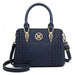 LG6865 - Miss Lulu Leather Look Weave Effect Shoulder Bag - Blue - Nexellus