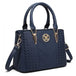 LG6865 - Miss Lulu Leather Look Weave Effect Shoulder Bag - Blue - Nexellus