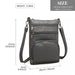 LB6927 - Miss Lulu Multi Pocket Leather Look RFID-Blocking Cross Body Bag - Grey - Nexellus