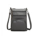 LB6927 - Miss Lulu Multi Pocket Leather Look RFID-Blocking Cross Body Bag - Grey - Nexellus