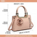 LG1847 - MISS LULU PU LEATHER ROSE HANGING ORNAMENT HANDBAG - PINK - Nexellus