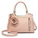 LG1847 - MISS LULU PU LEATHER ROSE HANGING ORNAMENT HANDBAG - PINK - Nexellus