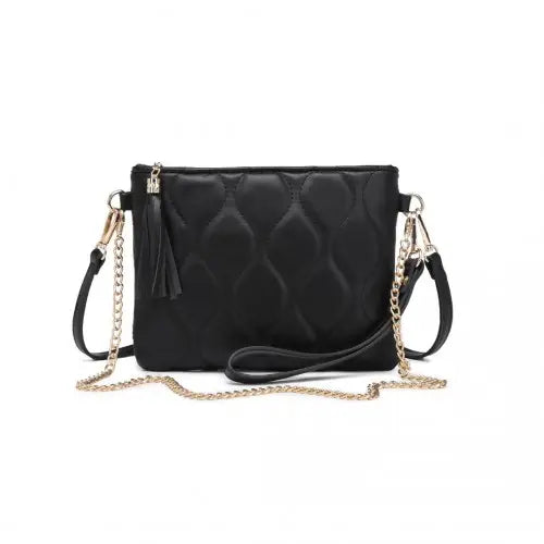 LB2247 - Miss Lulu Small PU Leather Soft Crossbody Bag - Black - Nexellus