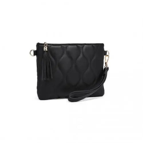 LB2247 - Miss Lulu Small PU Leather Soft Crossbody Bag - Black - Nexellus