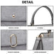 LB6871-MISS LULU STYLISH LADIES LEATHER HANDBAG SHOULDER BAG GREY - Nexellus