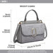 LB6871-MISS LULU STYLISH LADIES LEATHER HANDBAG SHOULDER BAG GREY - Nexellus