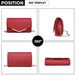 LH2064 - Miss Lulu Vegan Envelope Clutch Bag - Red - Nexellus