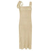 Miyake pleated mid-length solid color pocket halter sleeveless dress Nexellus