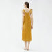 Miyake pleated mid-length solid color pocket halter sleeveless dress Nexellus