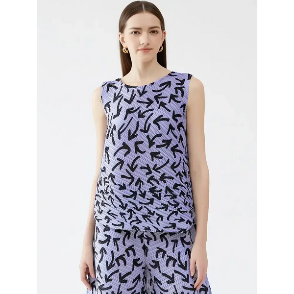 Miyake pleats arrow printed two piece sets Nexellus