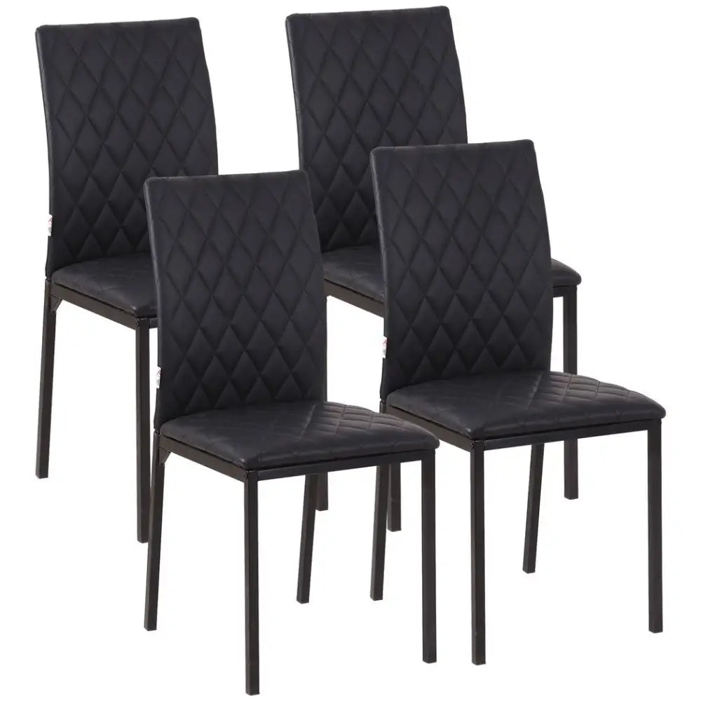 Modern Dining Chairs Faux Leather Accent Chairs for Kitchen, Set of 4, Black Nexellus