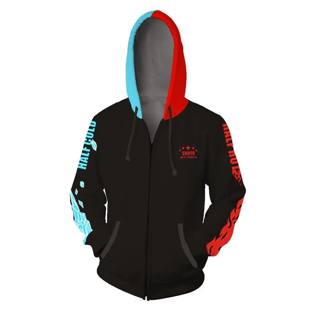 My Hero Academy Cosplay Costume Hoodie 3D Printed Zipper Sweatshirts with Hood for Men and Women Nexellus