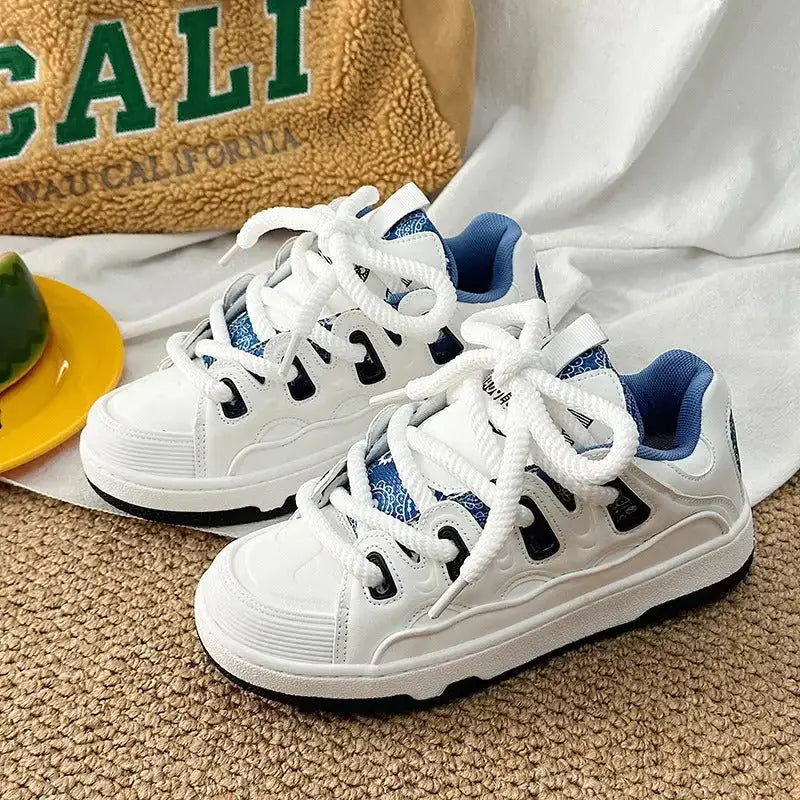 National trendy white shoes for men & women niche trendy thick soled Nexellus