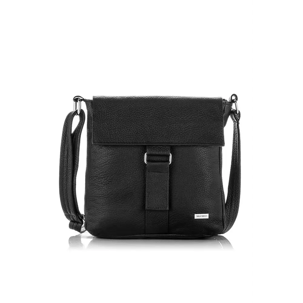 Natural leather bag galanter - black / one-size-fits-all