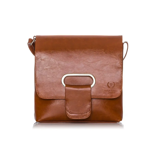 Natural leather bag galanter - brown / one-size-fits-all