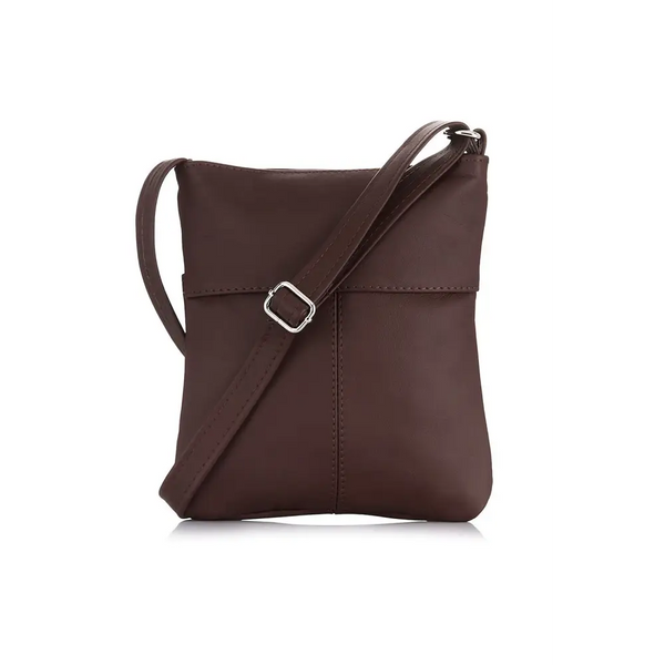 Natural leather bag galanter - brown / one-size-fits-all