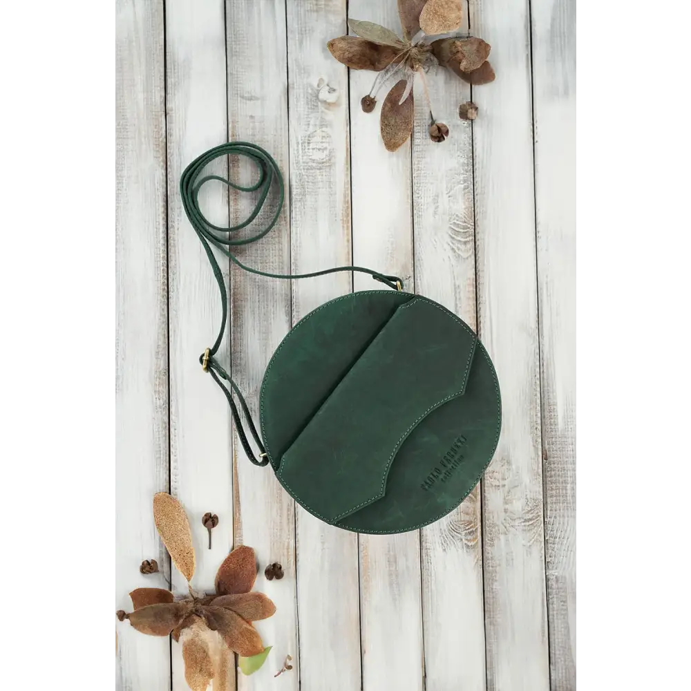 Natural leather bag galanter - green / one-size-fits-all