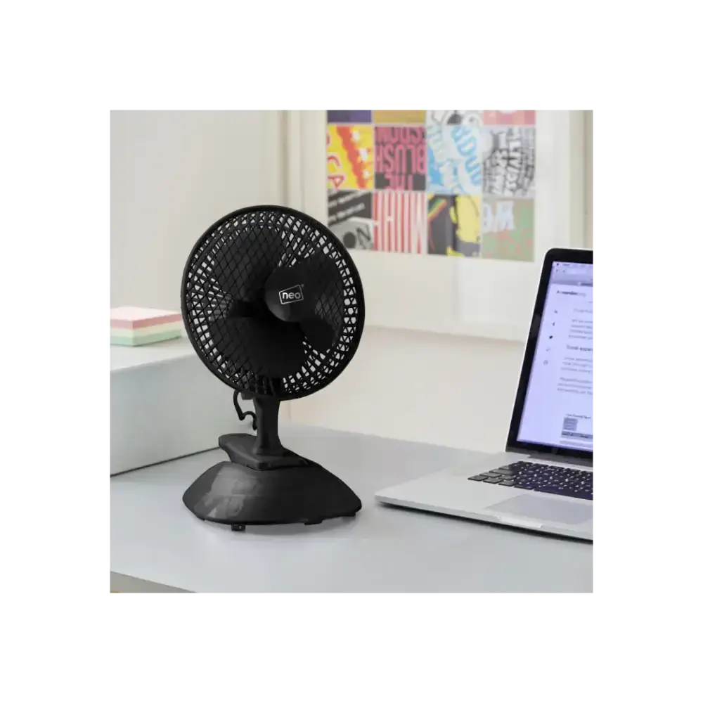 Neo mini clip base mount desk fan black Nexellus