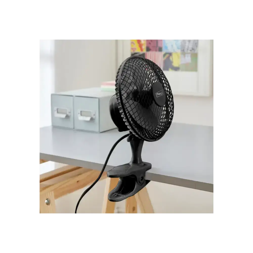 Neo mini clip base mount desk fan black Nexellus