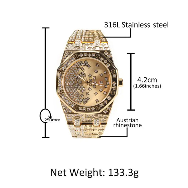 New diamond-studded star men's watch personality gypsophila large dial Nexellus