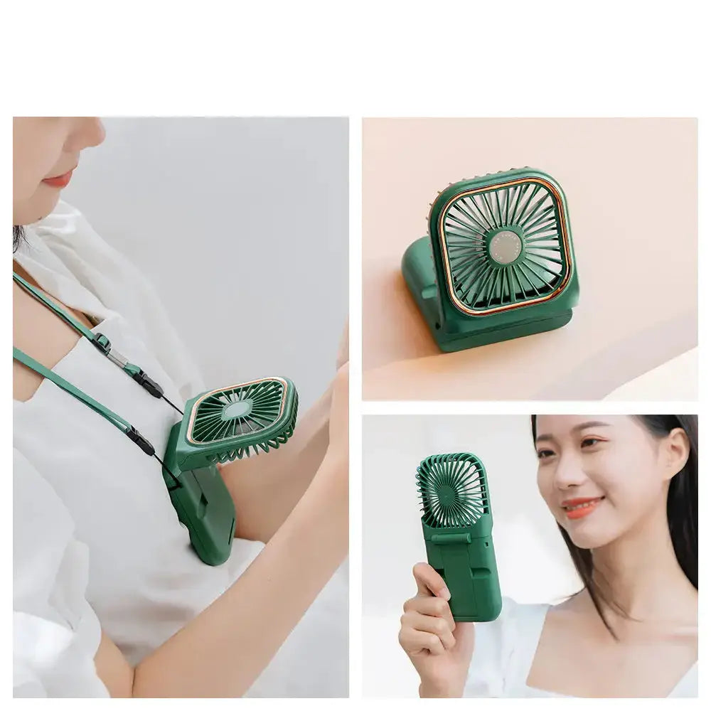 New folding hanging neck fan usb charging treasure desktop portable Nexellus