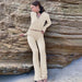 New knitted hooded women's suit, fashionable & cute two-piece Nexellus