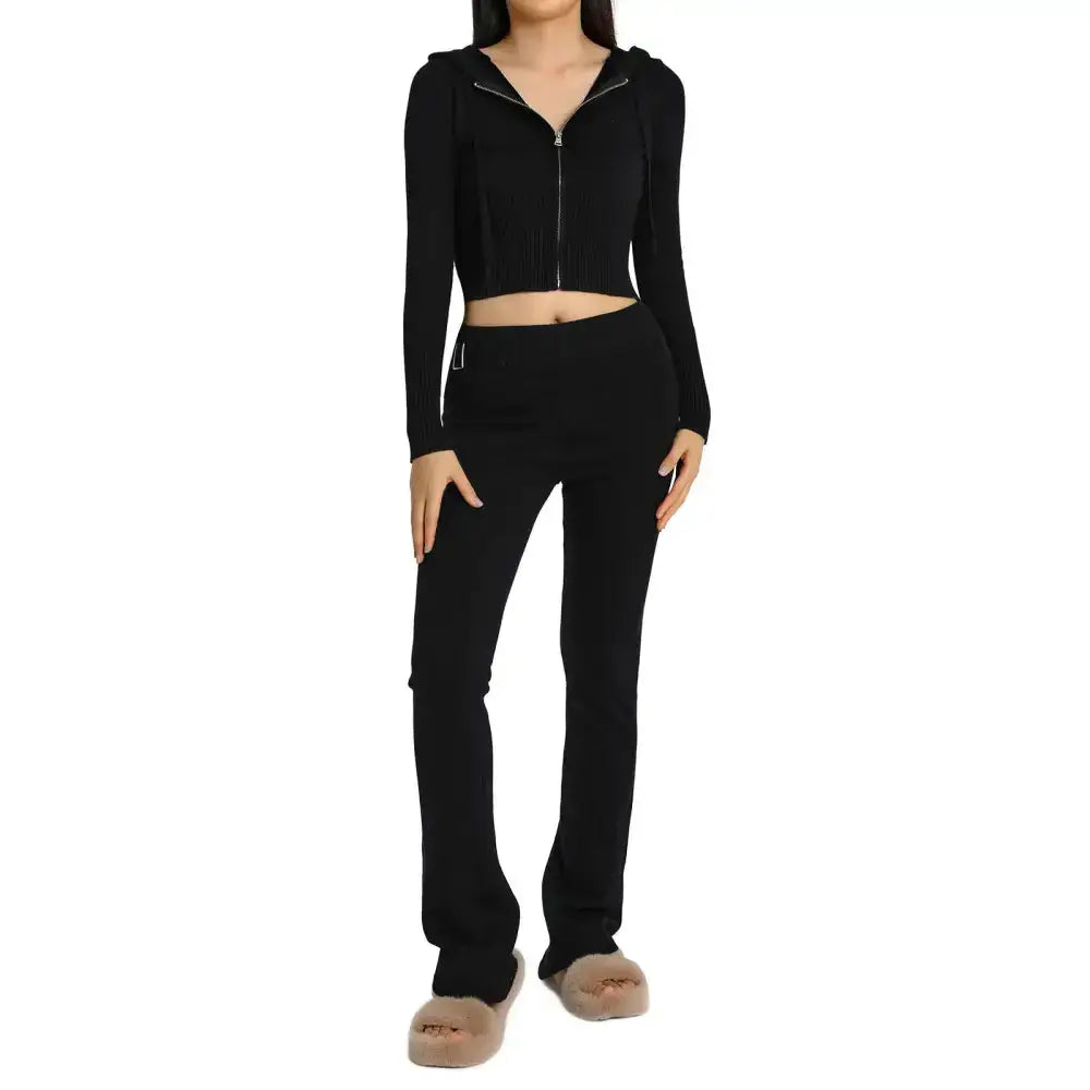 New knitted hooded women's suit, fashionable & cute two-piece Nexellus