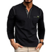 New men's henley color block knitted long sleeve t-shirt Nexellus