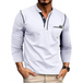 New men's henley color block knitted long sleeve t-shirt Nexellus