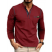 New men's henley color block knitted long sleeve t-shirt Nexellus