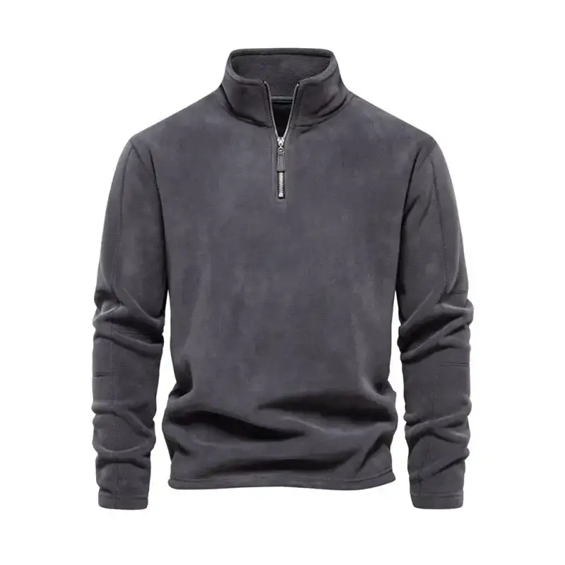 New men's polar fleece sweatshirt stand collar half zipper long sleeve Nexellus