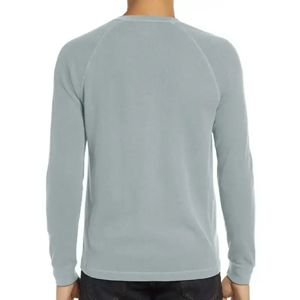 New men's round neck waffle henley shirt Nexellus