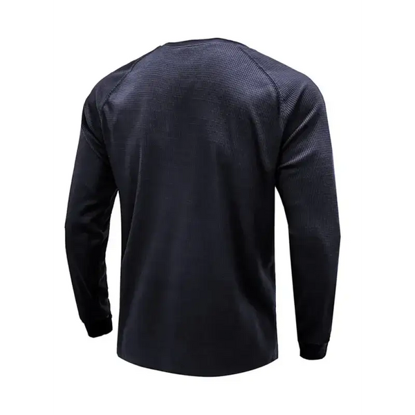 New men's round neck waffle henley shirt Nexellus